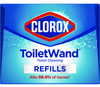 A Picture of product CLO-31620 Clorox® Disinfecting ToiletWand™ Refill Heads. Blue/White. 10/pack, 6 packs/carton.
