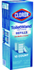 A Picture of product CLO-31620 Clorox® Disinfecting ToiletWand™ Refill Heads. Blue/White. 10/pack, 6 packs/carton.