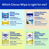 A Picture of product CLO-60040 Clorox® Scentiva™ Bleach Free Cleaning Wipes. 7.75 X 7 in. Tuscan Lavender and Jasmine scent. 75 Wipes/Canister.