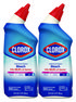 A Picture of product CLO-30924 Clorox® Disinfecting Toilet Bowl Cleaner with Bleach. 24 oz. Rain Clean scent. 2 bottles/pack.