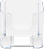 A Picture of product DEF-75001 deflecto® DocuHolder® for Countertop or Wall Mount Use Countertop/Wall-Mount, Leaflet Size, 4.37w x 3.25d 3.87h, Clear