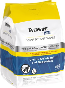 Everwipe® by Tork® Disinfectant Wipe Jumbo Rolls. White. 400 feet/roll, 2 rolls/case.