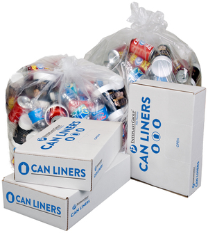 Vu-Thru Can Liners. 1.3 Mil. 20-30 gal. 30 X 36 in. Natural. 25 bags/roll, 5 rolls/case.