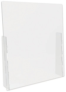 deflecto® Counter Top Barrier with Full Shield, 31.75" x 6" 36", Acrylic, Clear, 2/Carton