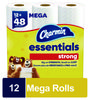 A Picture of product PGC-03156 Charmin® Essentials Strong™ Septic Safe Bathroom Tissue. 1-Ply. White. 429 sheets/roll, 12 rolls/pack.