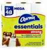 A Picture of product PGC-03156 Charmin® Essentials Strong™ Septic Safe Bathroom Tissue. 1-Ply. White. 429 sheets/roll, 12 rolls/pack.