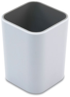 Advantus Fusion Pencil Cup Plastic, 3 x 4, White/Gray