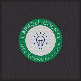 Super Scrape Impressions Wiper/Indoor Horizontal Floor Mat with Custom "Carroll County ATC" Logo. 6 X 6 ft.