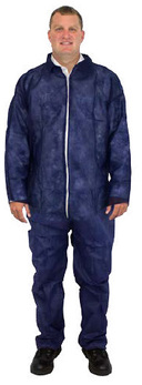 The Safety Zone® Polylite Zipper Front Coveralls. Size XL. Blue. 25/case.