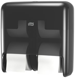 Tork OptiServe® 4-Roll Coreless Toilet Paper Dispenser. 12.7 X 12.6 X 6.9 in. Black.