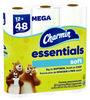 A Picture of product PGC-03154 Charmin® Essentials Soft™ Septic Safe Bathroom Tissue. 2-Ply. White. 330 sheets/roll, 12 rolls/pack, 4 packs/carton.