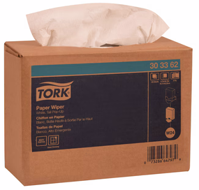 Dubl-Tough® Single Duty Scrim Wiper.  9-3/4" x 16-3/4".  White Color.  125 Wipers/Pop-Up Box, 8 Boxes/Case