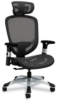 Alera® Minerva Ergonomic Mesh Swivel Task Chair Supports Up to 275 lb, 17.24 20.98 Seat Height, Black Seat/Back, Silver Base