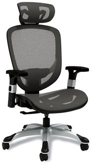 Alera® Minerva Ergonomic Mesh Swivel Task Chair Supports Up to 275 lb, 17.24 20.98 Seat Height, Gray Seat/Back, Silver Base