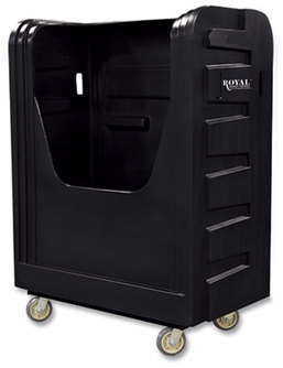Royal® Basket Trucks Bulk Poly Truck with Steel Base and 4 Swivel Casters. 48 cubic ft. 50 1/2 X 28 X 66 3/4 in. Black.