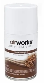 AirWorks® Metered Aerosols Air Freshener. 7 oz. Cinnamon Spice. 12 cans/case.