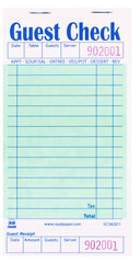 Guest Check Pad with Board Single Part Booked Guest Checks. 3.50 X 6.75 in. Green. 50 forms/pad, 50 pads/carton.