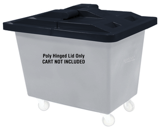 Royal Basket Trucks Hinged Lid for 25 Cu. Ft. Poly Trucks. 52 X 36 X 5 in. Black.