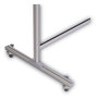 A Picture of product BVC-DSP123046 MasterVision® Protector Series Mobile Glass Panel Divider 49 x 22 69, Clear/Aluminum