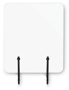 MasterVision® Protector Series Frameless Glass Desktop Divider 55.1 x 0.16 35.4, Clear/Aluminum
