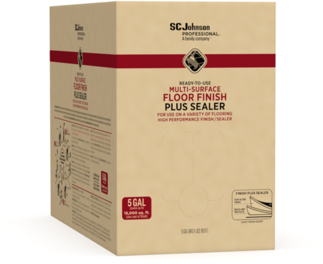 SC Johnson Professional® Ready-To-Use Multi-Surface Floor Finish Plus Sealer. 5 gal. 1 bag-in-box.
