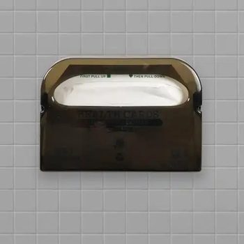 Health Gards® Wall Mounted Half Fold Toilet Seat Cover Dispenser. Smoke.