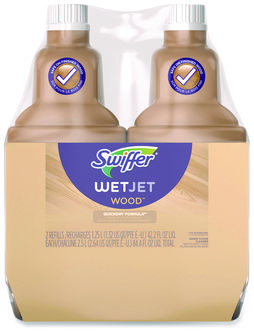 Swiffer® WetJet® System Wood Cleaning Solution Refills. 42.2 oz. Woodsy scent. 2 bottles/pack.