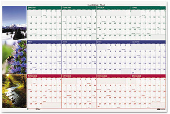 House of Doolittle™ Earthscapes™ 100% Recycled Nature Scenes Reversible/Erasable Yearly Wall Calendar Photos, 24 x 37, White Sheets, 12-Month (Jan-Dec): 2026