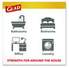 A Picture of product CLO-79316 Glad® Medium Drawstring Trash Bags with Clorox. 0.74 mil. 8 gal. 23 X 21.63 in. Gray. Lemon Fresh Bleach scent. 26 bags/box.