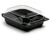 A Picture of product TBB-COX68BBBK BOTTLEBOX® Hinged Take-Out Containers. 6 X 8 in. Black/Clear. 250/case.