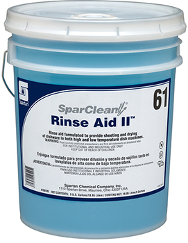 SparClean Rinse Aid II 61 All Temperature Rinse Aid. 5 gal. Blue. 1 pail.