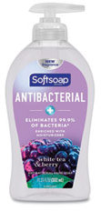 SoftSoap Antibacterial Hand Soap, White Tea & Berry Fusion, 11 1/4 oz Pump Bottle, 6/Case.
