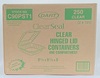 A Picture of product 329-507 Dart ClearSeal® Medium Plastic Hinged Lid Containers. 8.3 X 8.3 X 3.0 in. Clear. 125 containers/sleeve, 2 sleeves/case.
