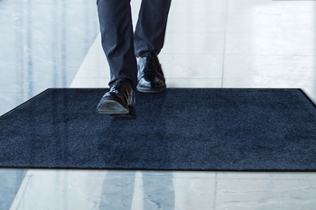 ColorStar® Indoor/Wiper Mat with Cleated Back. 3 X 5 ft. Midnight Blue.