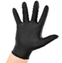 A Picture of product CRY-NBGPPFGL CrystalWare SafeGuard Nitrile Powder Free Gloves. 5 mil. Size Large. Black. 100/box, 10 boxes/case.