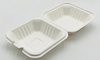 A Picture of product CRY-C6HB500 CrystalWare EcoDine Compostable Bagasse Hamburger Clamshells. 6 in. 125/pack, 4 packs/case.