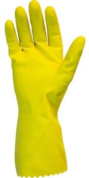 Gloves.  Flock Lined Latex.  Small Size.  18 Mil Thick.  Yellow Color.