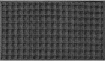 Waterhog™ Squares Classic Border Entrance-Scraper/Wiper-Indoor/Outdoor Mat with Smooth Back. 3 X 20 ft. Charcoal.