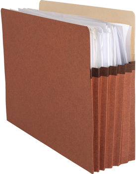 Business Source Redrope Straight Tab Cut Letter File Pocket with 1200 Sheet Capacity and 5 1/4 in. Expansion. 8 1/2 X 11 in. 10/box.