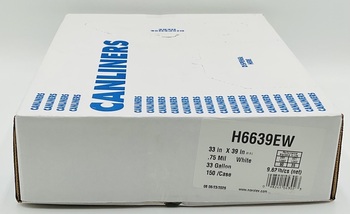 Heritage Low-Density Can Liners,  33 gal, 0.75 mil, 33 x 39, White, 150/Carton