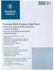 A Picture of product BSN-36591 Business Source Acid-Free Premium Multipurpose Copy Paper. 20 lb. 92 brightness. 8 1/2 X 11 in. White. 500 sheets/ream, 10 reams/case, 5,000 sheets/case..