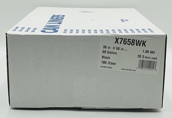 Can Liner.  60 Gallon.  38" x 58".  1.80 Mil.  Black Color.