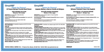 Secondary Label for Simplifill Clean By Peroxy® All Purpose Cleaner.