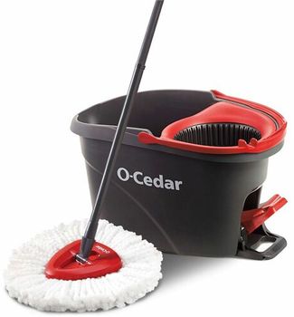 O-Cedar EasyWring Spin Mop & Bucket System. Red and Gray.