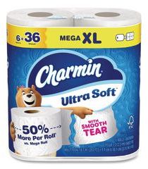 Charmin® Ultra Soft Septic Safe Bathroom Tissue. 2-ply. 4 X 3.92 in. White. 312 sheets/roll, 18 rolls/carton.