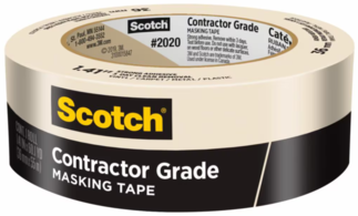 Scotch® Commercial-Grade Masking Tape for Production Painting 3" Core, 0.94" x 60 yds, Natural
