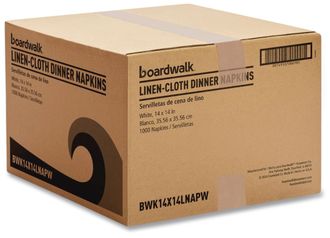 Boardwalk® Linen-Feel Flat Napkins. 1-ply. 14 X 14 in. White. 1,000/carton.