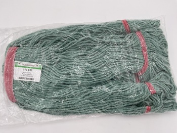 O'Dell 4000 Series Looped-End Wet Mop with Narrow Red 1 inch Mesh Headband. Large. Green.