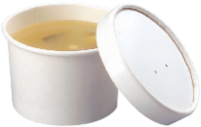Crystalware Paper Soup Lid/Container Combo Pack. 8 oz. White. 250/case.