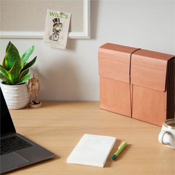 Smead Letter Size Recycled File Wallet 8 1/2" x 11" - 5 1/4" Expansion - Redrope - Elastic Closure Flap - 30% Recycled - 10 / Box
